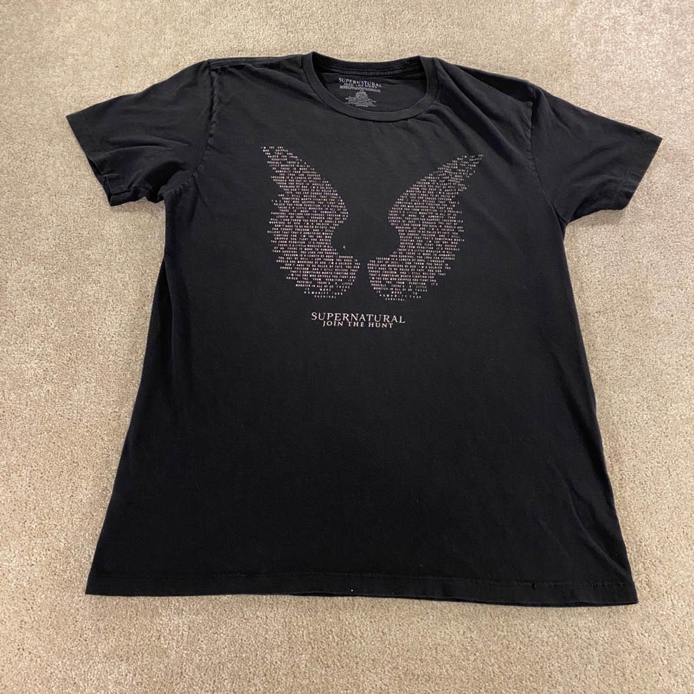 Supernatural Graphic Shirt Mens Large Black Angel Wings Join The Hunt